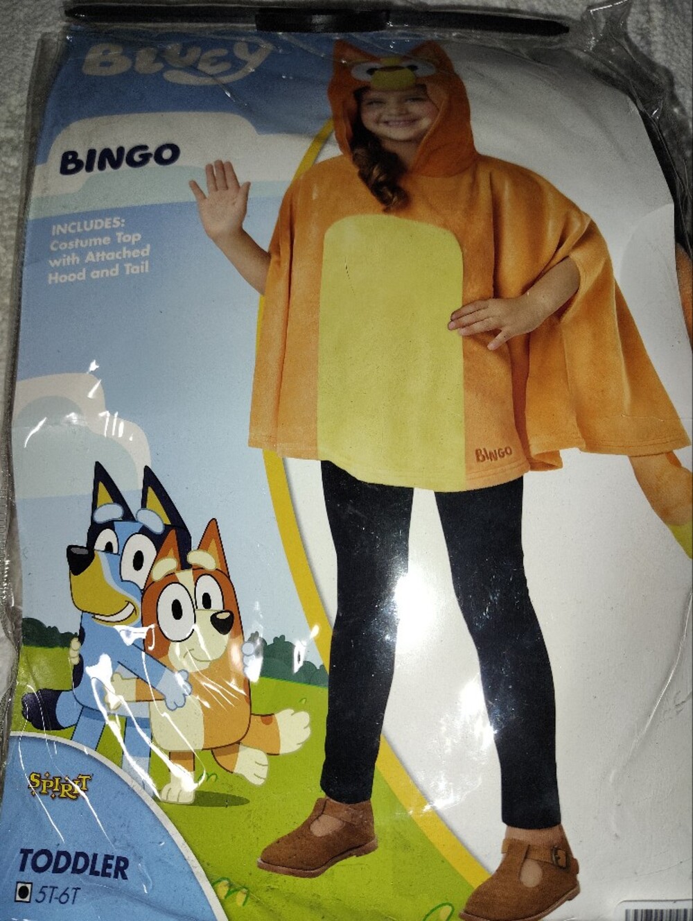 Spirit Orange and Yellow Bingo Toddler Cape Costume with Hood